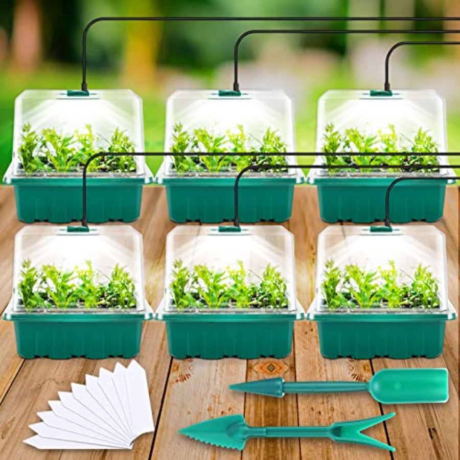 Seed Starter Tray - Seed Starter Tray with Light, 6PCS