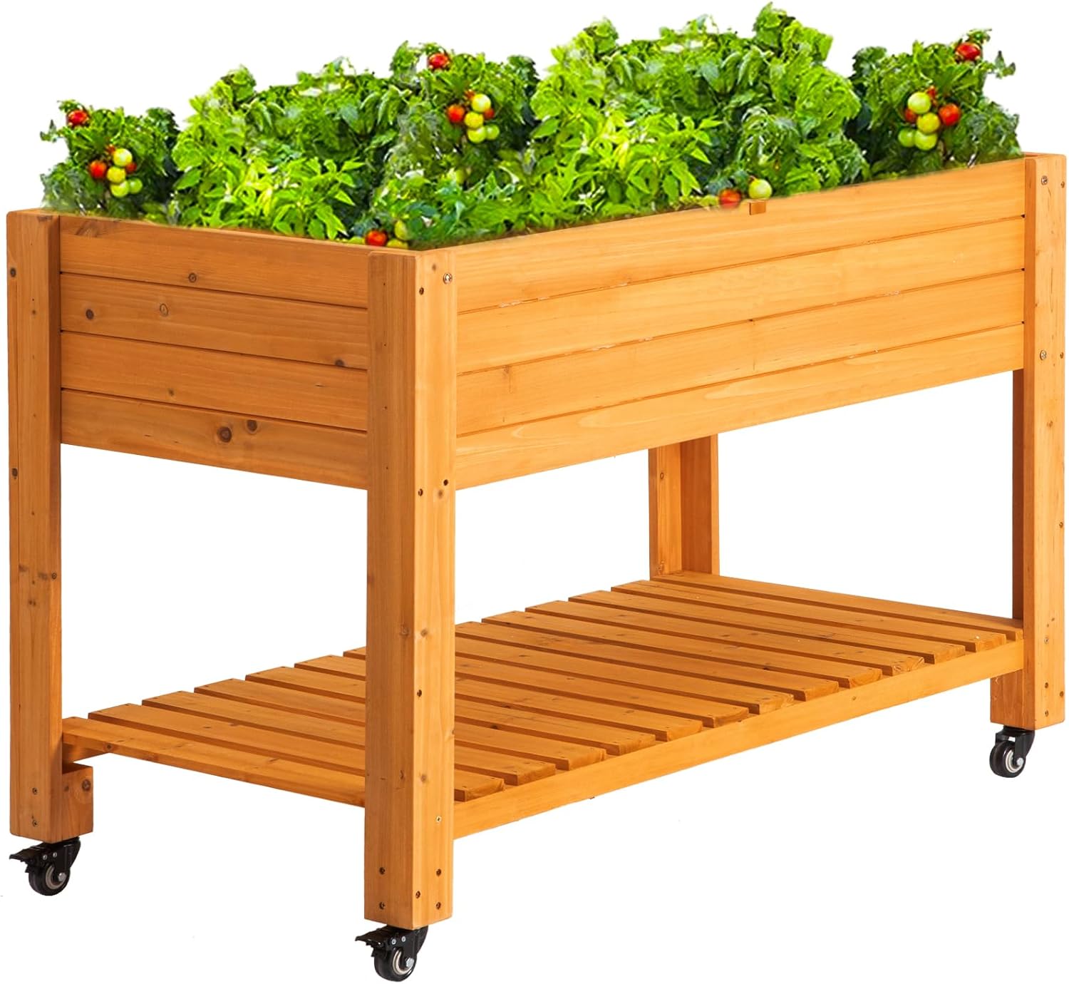 Mobile Wooden Elevated Raised  - Raised Garden Bed recension och pris