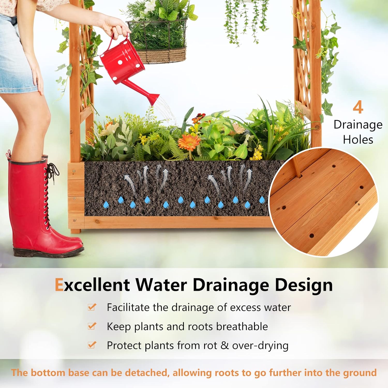 Wood Raised Garden Bed with Ar - Raised Garden Bed recension och pris