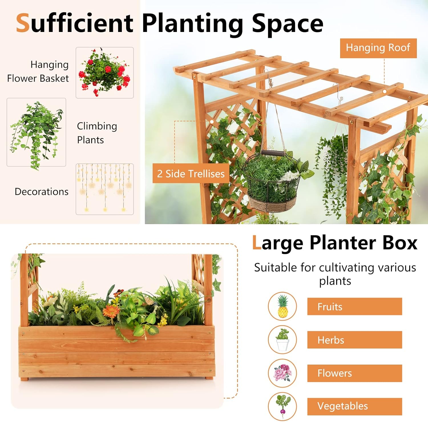Wood Raised Garden Bed with Ar - Raised Garden Bed recension och pris