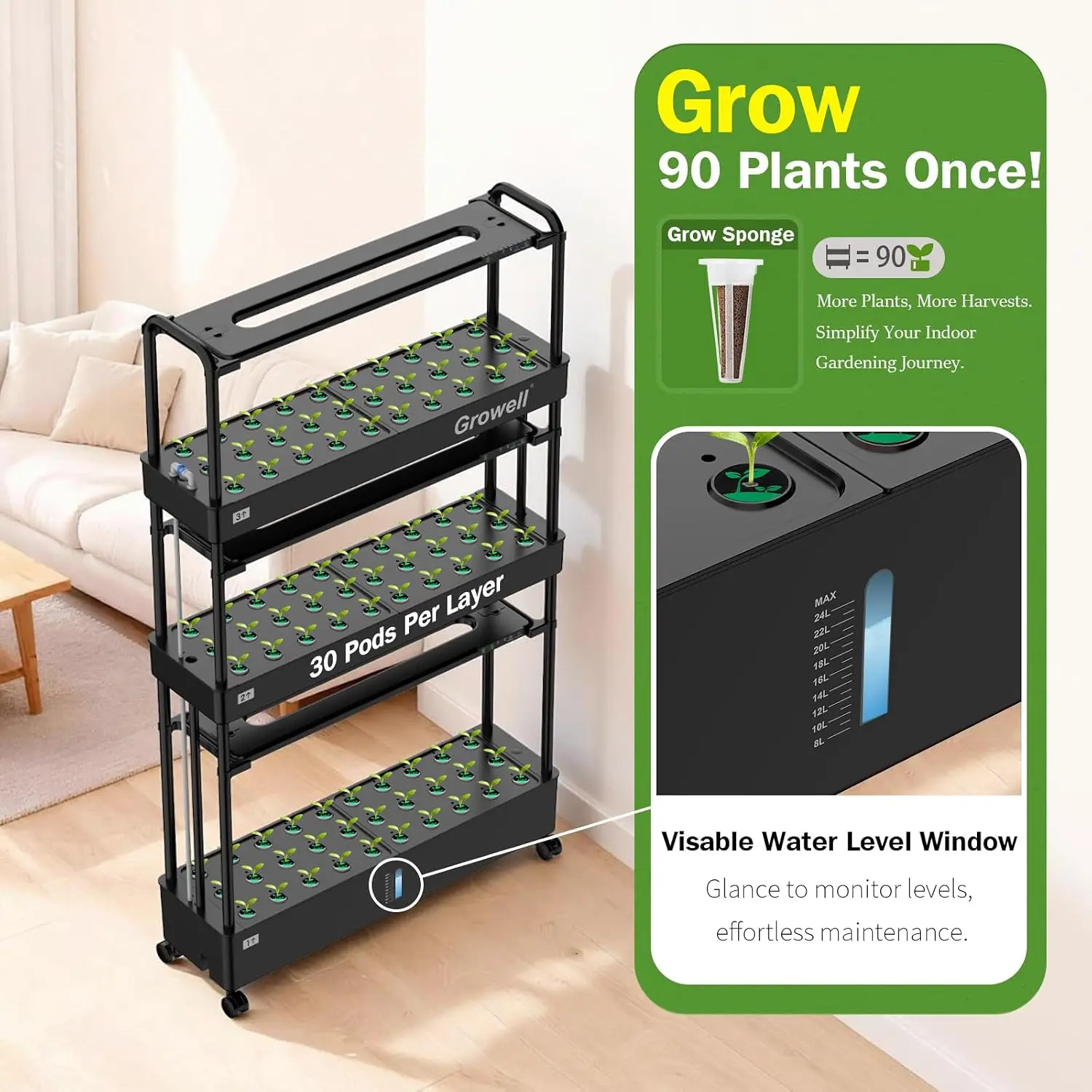 Large Hydroponics Growing Syst - Indoor Herb Garden recension och pris